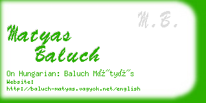 matyas baluch business card